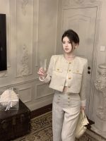 French Chic Suit for Women: High-End Jacket & Wide-Leg Trousers Set - Image 4