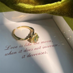 Vintage Olive Green Zircon Ring – Adjustable French Retro Style for Women - Image 4