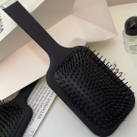 Minimalist Black Air Cushion Hairbrush – Anti-Static Paddle Comb for Women - Image 6