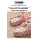Lace Bow Linen Slippers for Women – Super Soft Sweat Absorbing Non Slip Indoor Outdoor Slides - Image 14