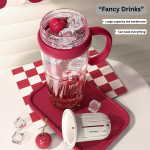 Large Capacity Straw Cup – High Temperature Resistant Plastic Tumbler with Lid and Straw – Aesthetic Teapot-Style Water Cup - Image 7