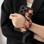 Premium Melard Silk Scarf Wrist Strap Phone Case for Apple Phones - Image 2
