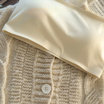 Seamless Ice Silk Strapless Push-Up Bra Set for Small Bust