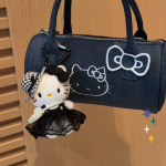 Hepburn-Inspired Kitty Cat Plush Keychain – Cute Travel Hat Bag Charm and Stuffed Doll Pendant - Image 6