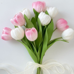 French Cream-Style Tulip Artificial Bouquet – Bridal Faux Flowers & Home Decor - Image 6