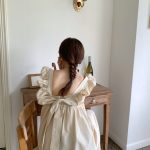 Designed with beautiful back and flying sleeves, bow tie A-Line Dress