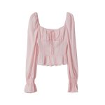 French Square chiffon Neck Shirt for Women High end top - Image 5