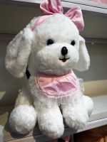 Adorable White Maltese Puppy Plush Toy – Soft Huggable Dog Stuffed Animal with Purple Bow - Image 7