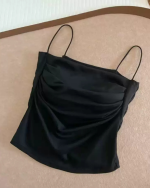 Ruched Crop Cami Top with Built-in Bra – Slim Fit Backless Summer Camisole for Women - Image 7