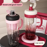 Large Capacity Straw Cup – High Temperature Resistant Plastic Tumbler with Lid and Straw – Aesthetic Teapot-Style Water Cup - Image 8