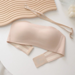 Strapless Tube Top Bra for Women – Thin, Non-Slip, Invisible Chest Wrap with Side Support