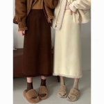 Vintage Knit Tassel Split Skirt | Thickened Mid-Length Wool Skirt for Women - Image 7