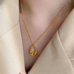 Minimalist Pearl & Plaid Teardrop Pendant Necklace Set - Image 7