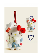 Hello Kitty New Year Plush Bag Charm Keychain Cute Backpack & Key Holder Gift - Image 3