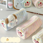 Cute Strawberry Cake Puppy Pencil Case – Large Capacity Cartoon Stationery Bag - Image 7