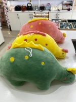 Adorable Pink, Green And Yellow Stegosaurus Plush Toy - Ultra-Soft Stuffed Dinosaur Pillow for Kids & Gifts - Image 2