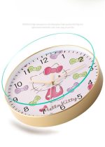 Cute Hello Kitty wall clock for children's room, fun quartz clock for kids' room, small fresh cartoon design, no-drill installation - Image 5