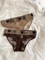 Pink sweet Maillards style letter lace knitted women's mid-waist underwear pure cotton breathable panty - Image 6
