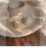 Textured Retro Stud Earrings – Elegant Metal Earrings - Image 5
