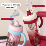 Large Capacity Straw Cup – High Temperature Resistant Plastic Tumbler with Lid and Straw – Aesthetic Teapot-Style Water Cup - Image 9