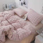 Korean Style Minimalist Lace Bedding Set – Ultra Soft 3/4 Piece Comforter Set for Dorm or Home - Image 7