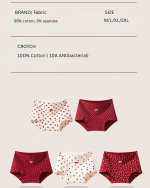 Women Probiotic Antibacterial Cotton Flat Leg Underwear Red - Image 3