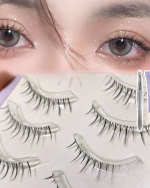 Natural False Eyelashes – A07 Transparent Band Anime Barbie Demon Style - Image 10