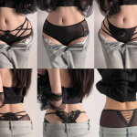 Plus Size Lace Mesh Seamless Mid Waist Women’s Briefs