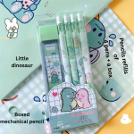 Automatic pencil box with peach dinosaur cartoon high-value movable pencils cute creative press pen - Image 8
