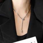 Silver Serpent Zircon Necklace for Women, Anti Tarnish Snake Bone Collarbone Chain - Image 4