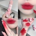 6 Color Lip Gloss, Cute Little Bear, Tender Color Lip Gloss Velvet Soft Mist Matte Color Rendering Brightening Non Stick Cup Lipstick, Lip Gloss - Image 7