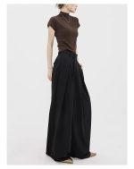 Women's Wide Leg Straight Trousers - High Waist Extra Long Dress Pants - Image 2