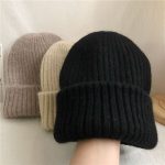 Women’s Double-Layer Rabbit Fur Knit Beanie - Image 2