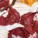 Red Lace Wireless Push-Up Bra for Small Bust Bridal Lingerie - Image 5