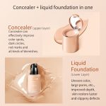 Novo 2-in-1 Concealer Foundation - Full Coverage, Creamy Texture, Waterproof Liquid Makeup For Women - Perfect Valentine's Day Gift - Image 3