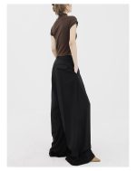 Women's Wide Leg Straight Trousers - High Waist Extra Long Dress Pants - Image 9
