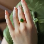Natural Hetian Jade Green Cabochon Ring – Elegant Jade Ring - Image 2