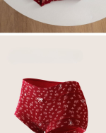 Women Probiotic Antibacterial Cotton Flat Leg Underwear Red - Image 6