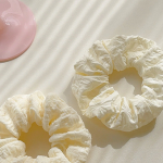 Milk White Lace Tulle Scrunchie - Korean Princess Soft Sweet Hair Accessory - Image 7