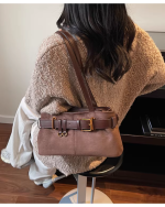 Large Capacity Retro Tote Shoulder Bag for Women – Vintage Handbag Underarm Work Commuter Bag - Image 12