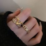 V Shape Zircon Open Ring Minimal Luxury Design - Image 2
