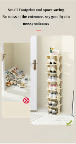 Simple Entryway Shoe Rack – 3-Tier Space-Saving Indoor Shoe Cabinet, Narrow Minimalist Storage Rack for Home and Dorm - Image 4