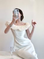 French elegant off-shoulder slim-fitting hip high-end seaside vacation dress - Image 5