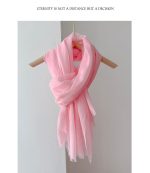 Cotton Linen Shawl Scarf – Lightweight Sun Protection Travel Wrap for Women - Image 10