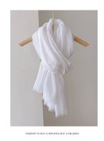 Beige Cotton Linen Scarf – Lightweight Travel Shawl & Sun Protection Wrap (180×90cm) - Image 8