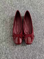 Red Patent Leather Bow Ballet Flats - Image 5