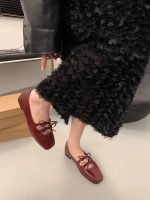 French Bow Lace-Up Mary Jane Flats for Women - Image 8