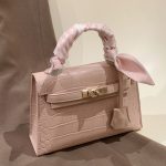 Luxury Crocodile Embossed Kelly Handbag