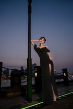 V-Neck Off-Shoulder Bodycon Ruffle Evening Gown – Slimming High-End Party Dress - Image 9