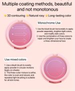 NOVO dreamy three-color gradient blush rouge peach sunset golden orange natural nude makeup blush - Image 11